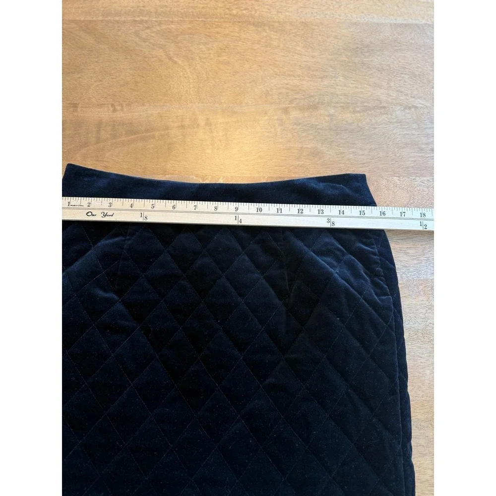 FRAME Quilted Velvet Mini‎ Skirt Noir Black Diamond Stitch edgy Womens 8